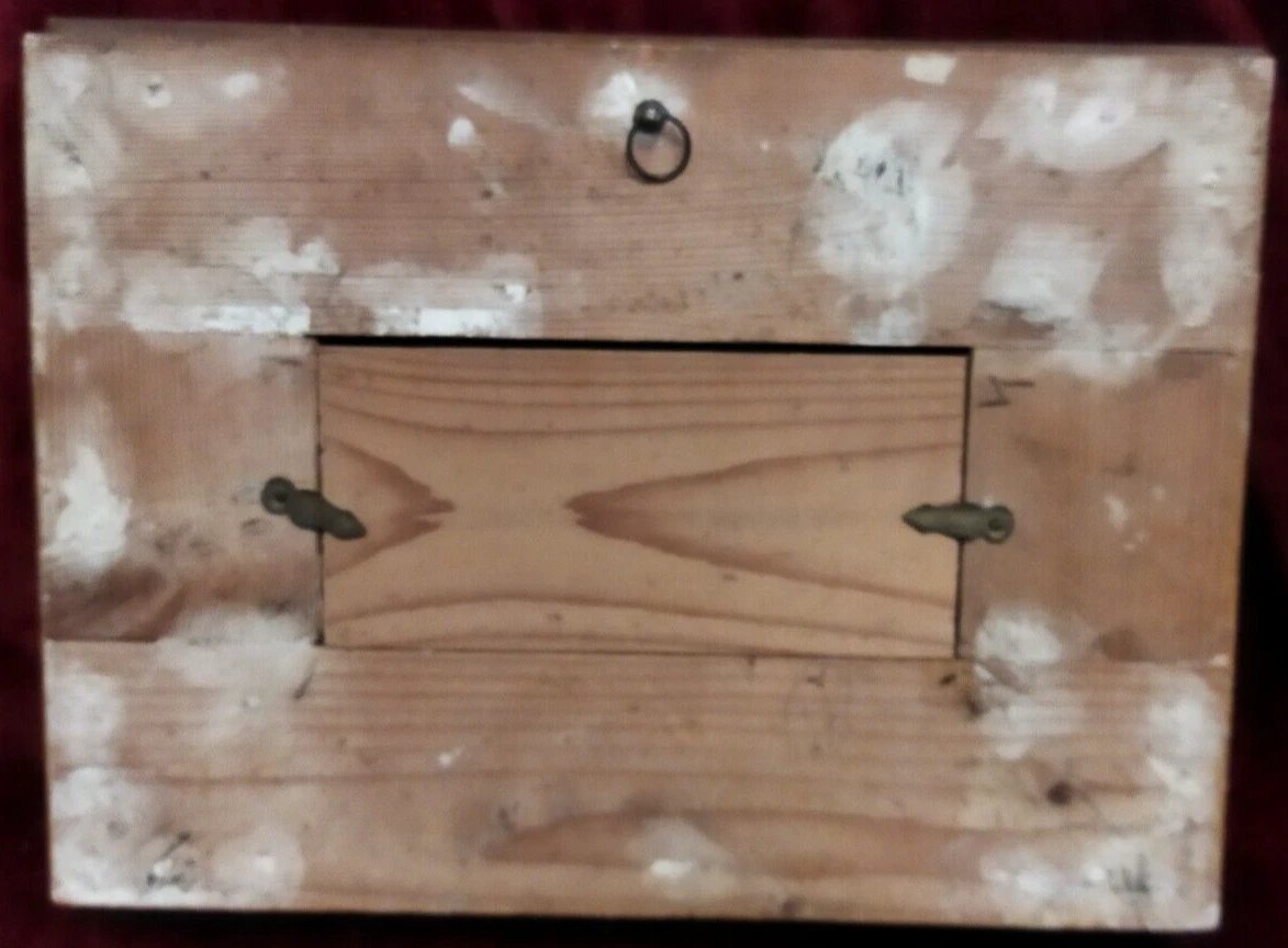 QUADRO OLIO SU TAVOLA PESCATORI IN MARE - con cornice dorata - XIX SECOLO-photo-4