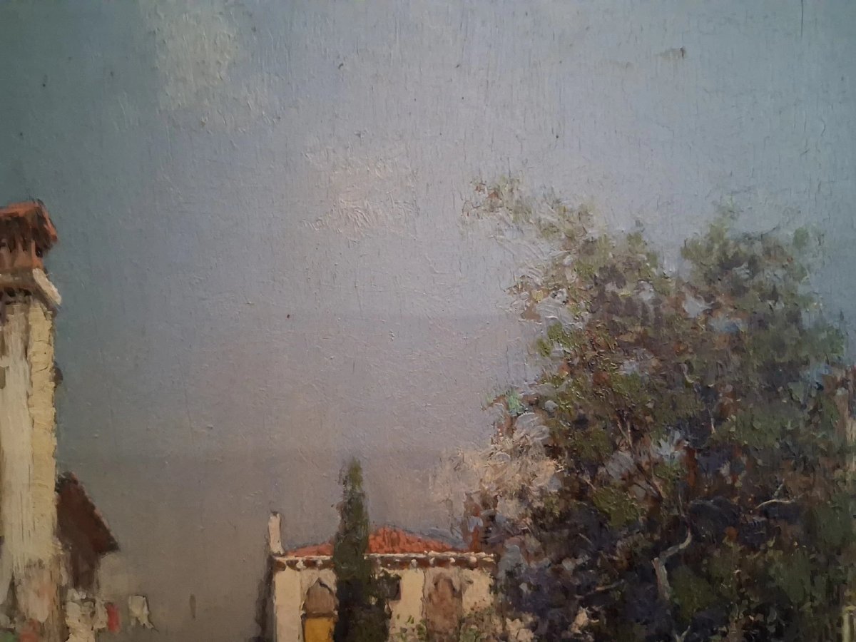 OLIO SU TAVOLA -  VENEZIA 1895  Joaquin Luque Rosello (Malagà 1865 - Buenos Aires 1932)-photo-3