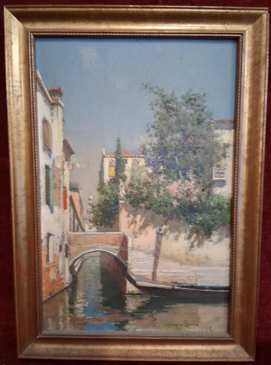 OLIO SU TAVOLA -  VENEZIA 1895  Joaquin Luque Rosello (Malagà 1865 - Buenos Aires 1932)