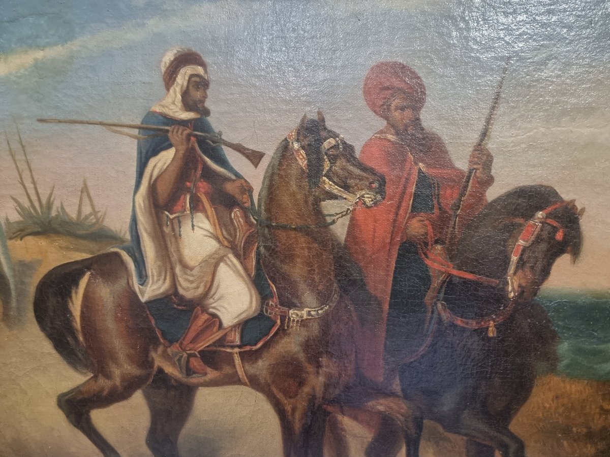 DIPINTO ORIENTALISTA - OLIO SU TELA - FIRMATO : G. LEVILLAIN 1844-photo-2