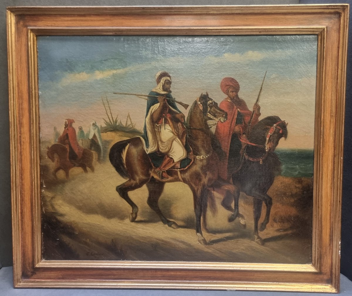 DIPINTO ORIENTALISTA - OLIO SU TELA - FIRMATO : G. LEVILLAIN 1844