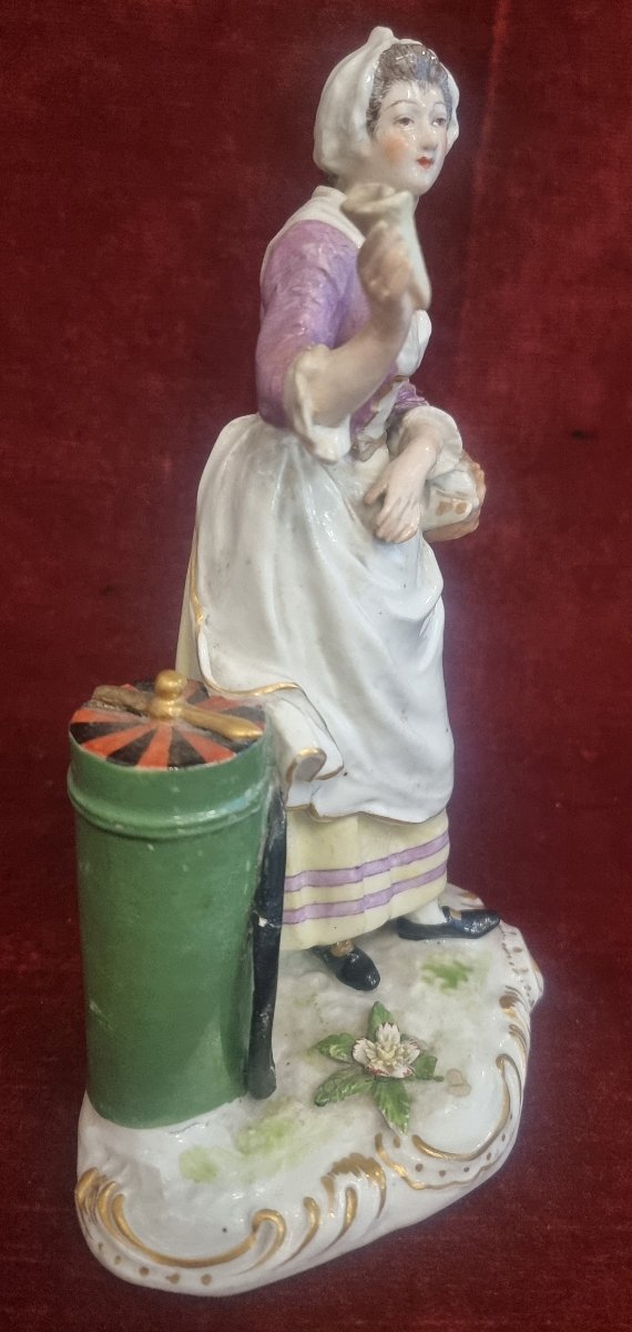 FIGURINA IN PORCELLANA MEISSEN - LA GELATAIA - XIX SECOLO-photo-2
