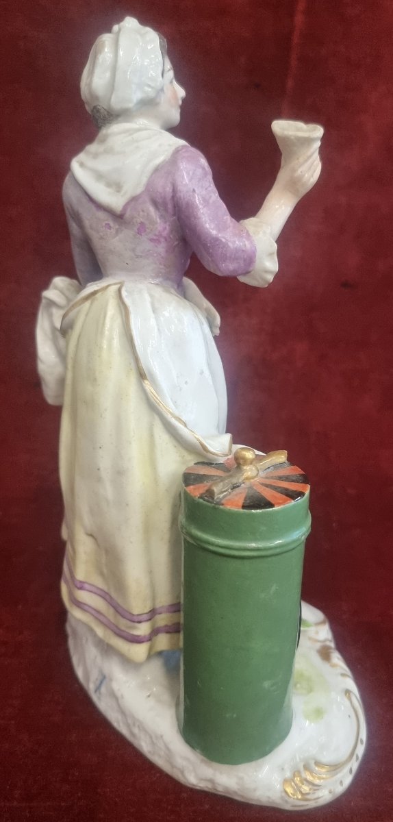 FIGURINA IN PORCELLANA MEISSEN - LA GELATAIA - XIX SECOLO-photo-3