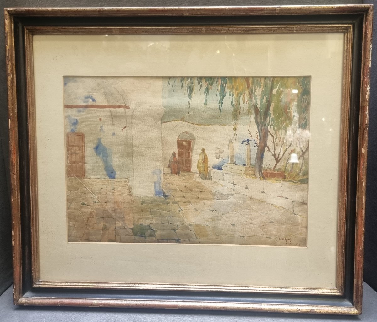 ACQUERELLO ORIENTALISTA - FIRMATO TIBERIAS, 22 MARZO 1929