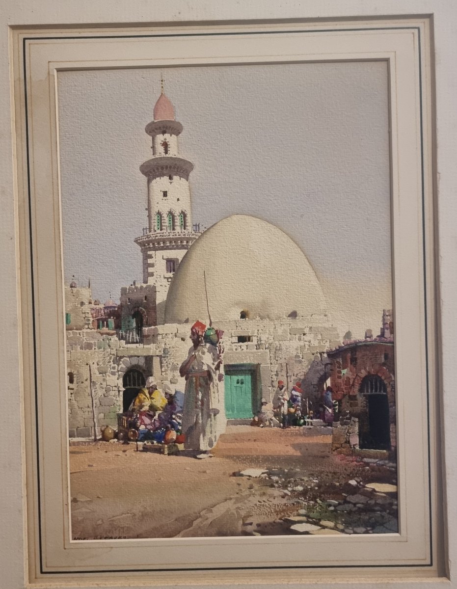 ACQUERELLO - ORIENTALISTA MOSCHEA ARABA - FIRMATO : NOEL HARRY LEAVER (1889-1951)