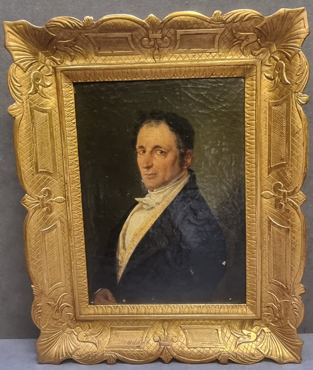 RITRATTO GENTILUOMO - OLIO SU TELA - FIRMATO RAFFAELE CARELLI (1795-1864)
