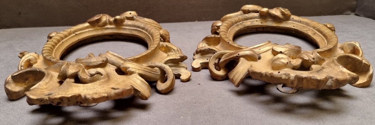 COPPIA CORNICI IN LEGNO INTAGLIATO E DORATO - Primi '700 - ITALIA EMILIA-photo-2
