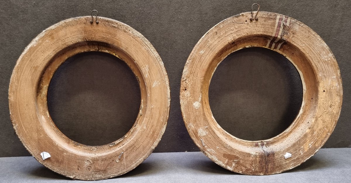 COPPIA CORNICI IN LEGNO INTAGLIATO E ARGENTATO - Primi '700 - SUD ITALIA-photo-2