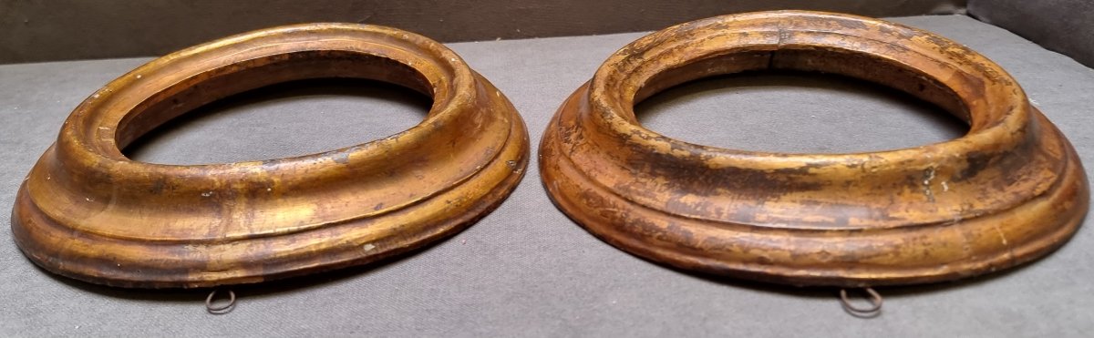 COPPIA CORNICI IN LEGNO INTAGLIATO E ARGENTATO - Primi '700 - SUD ITALIA-photo-1
