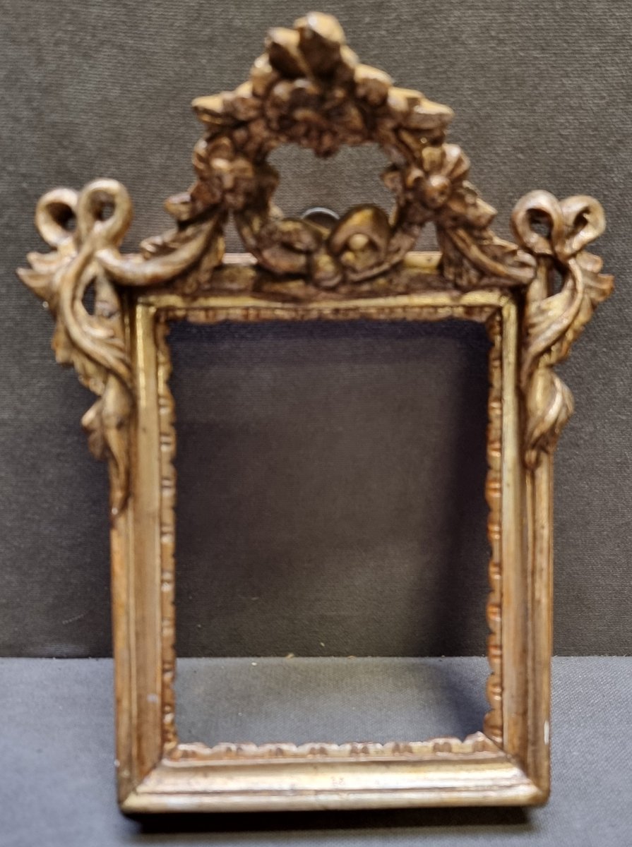 PICCOLA CORNICE IN LEGNO INTAGLIATO E ARGENTATO - ROMA ITALIA - PRIMI '700-photo-2