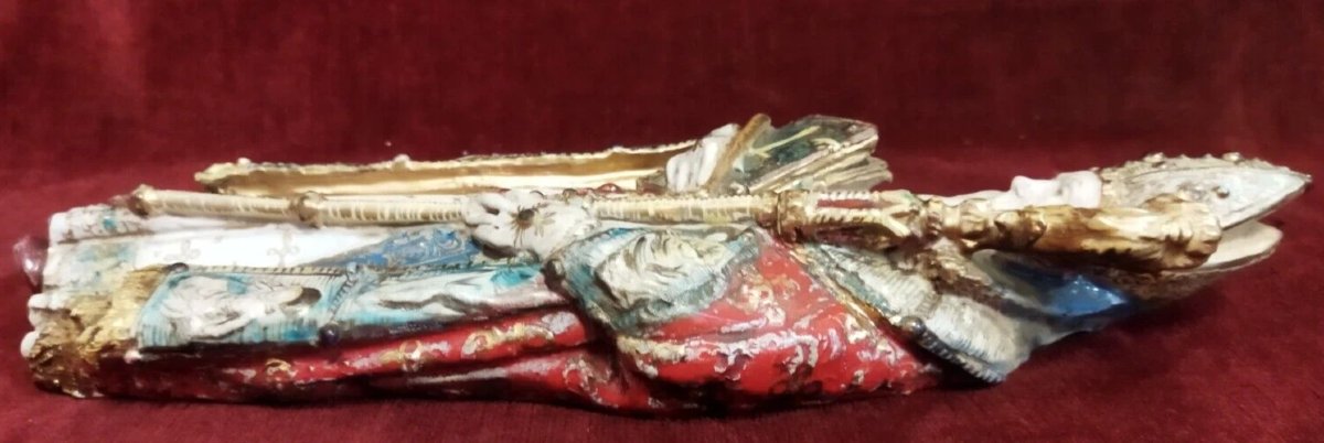 STATUA SAN NICOLA IN CERAMICA DIPINTA - EUGENIO PATARINO (1885-1971)-photo-6
