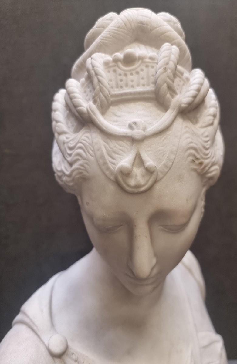 SCULTURA IN MARMO - BUSTO DIANE DE POITIER - XIX SECOLO-photo-2