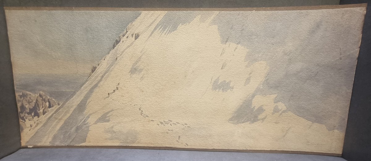 ACQUERELLO PAESAGGIO ABRUZZO - ENRICO COLEMAN (1846-1911)