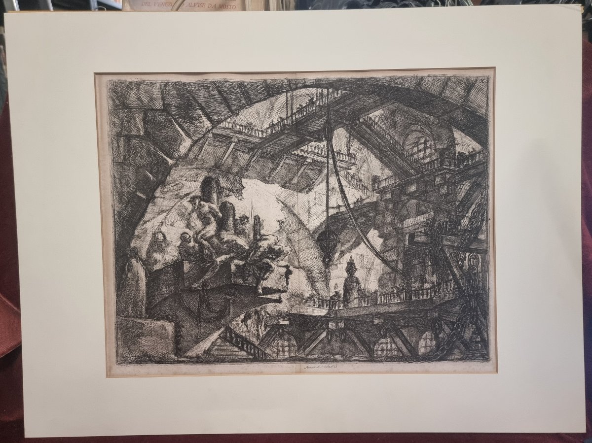 INCISIONE CARCERI DI PIRANESI - SECONDA TIRATTURA, PRIMA TIRATTURA FRANCESE - Primi '800-photo-2