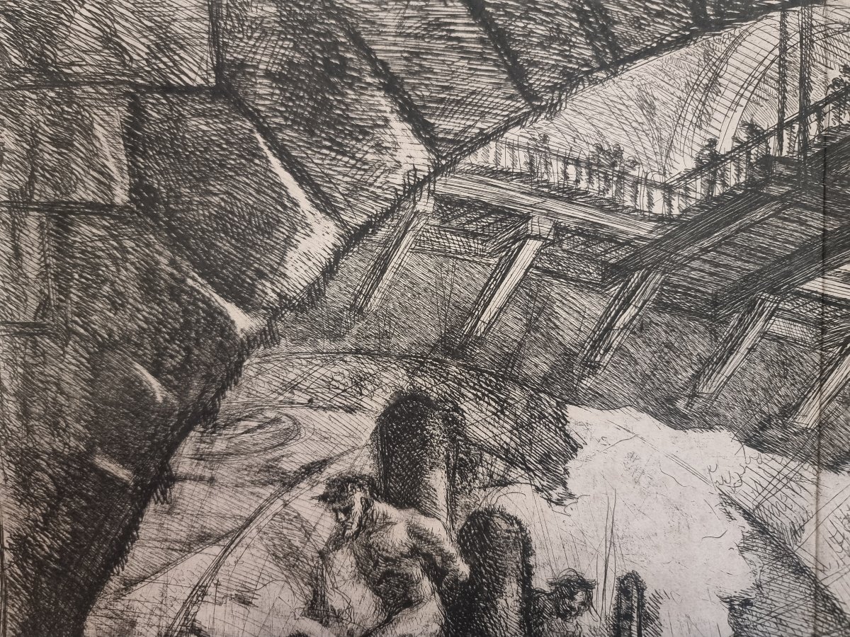 INCISIONE CARCERI DI PIRANESI - SECONDA TIRATTURA, PRIMA TIRATTURA FRANCESE - Primi '800-photo-3