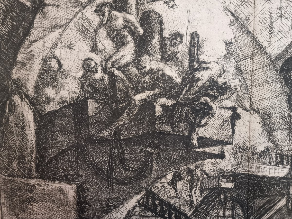 INCISIONE CARCERI DI PIRANESI - SECONDA TIRATTURA, PRIMA TIRATTURA FRANCESE - Primi '800-photo-4