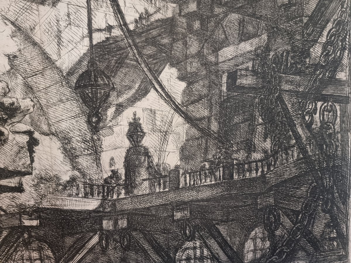 INCISIONE CARCERI DI PIRANESI - SECONDA TIRATTURA, PRIMA TIRATTURA FRANCESE - Primi '800-photo-3