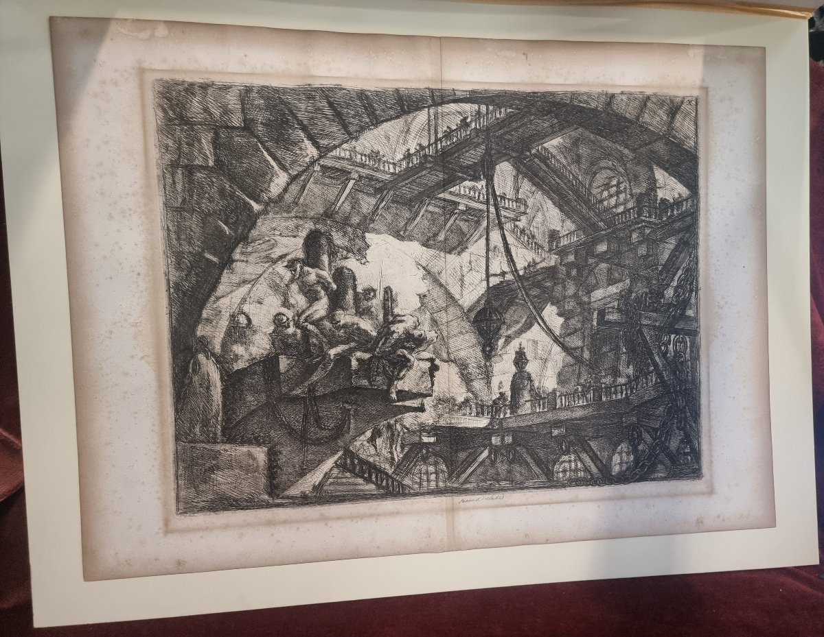 INCISIONE CARCERI DI PIRANESI - SECONDA TIRATTURA, PRIMA TIRATTURA FRANCESE - Primi '800