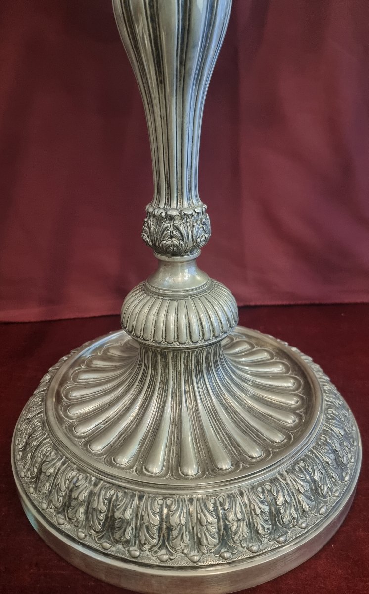 CANDELABRO IN ARGENTO 800 - 17 luci - MODELLO LUIGI XVI - Primi '900, anni '30 -photo-4