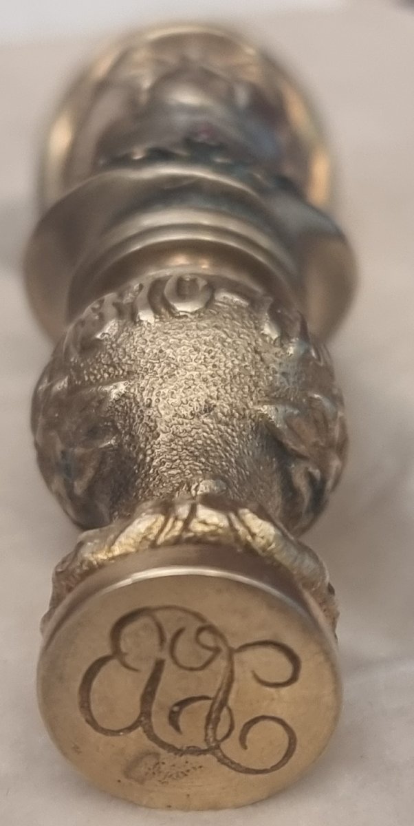 TIMBRO IN ARGENTO VERMEIL - FABERGE - SECONDA META DEL XX SECOLO-photo-2