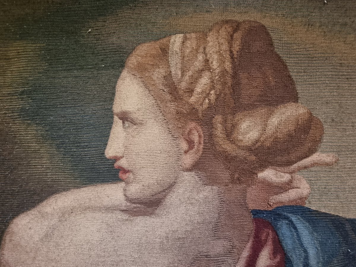 ARAZZO FIGURA MARIA MADDALENA - TRASFIGURAZIONE DI RAFFAELO SANZIO - prima metà del XIX secolo-photo-2