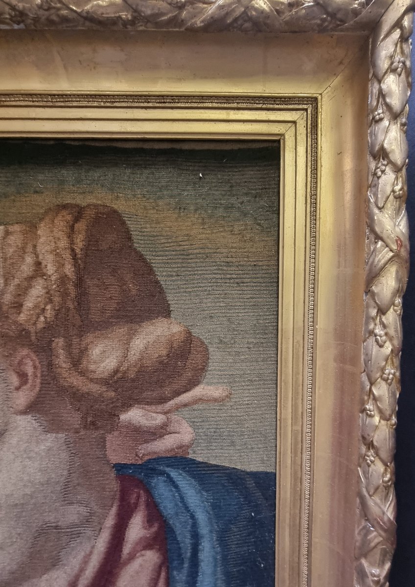 ARAZZO FIGURA MARIA MADDALENA - TRASFIGURAZIONE DI RAFFAELO SANZIO - prima metà del XIX secolo-photo-1