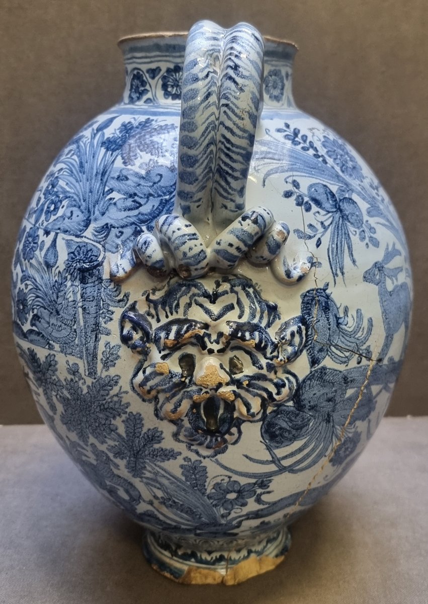 VASO DI FARMACIA IN MAIOLICA DIPINTA CON ARMI DI BARBERINI - XVII secolo Pontif. Urbano  VIII-photo-2