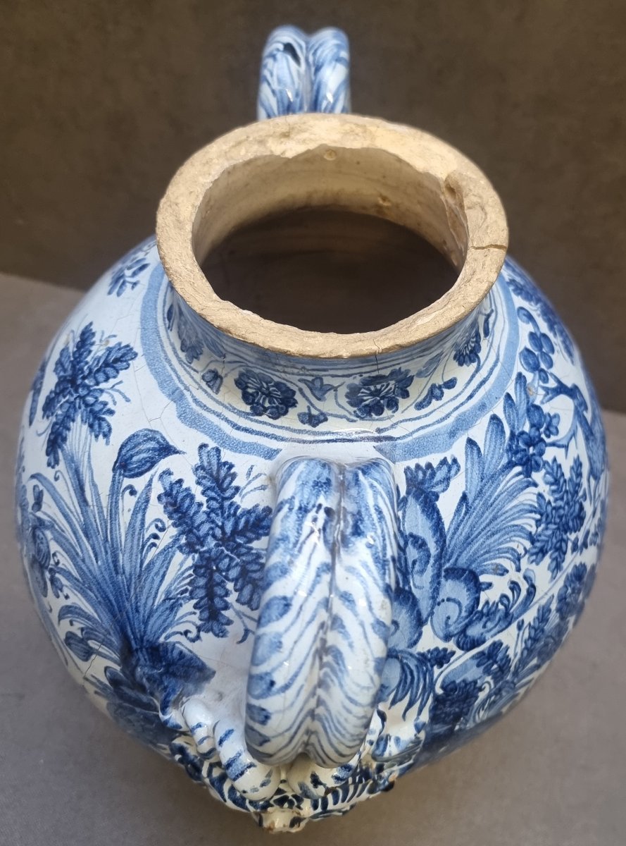 VASO DI FARMACIA IN MAIOLICA DIPINTA CON ARMI DI BARBERINI - XVII secolo Pontif. Urbano  VIII-photo-2