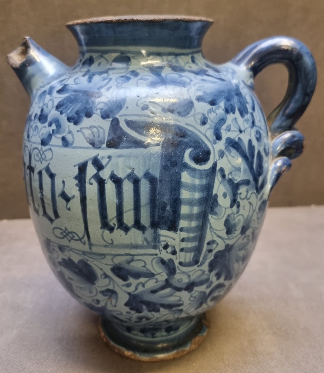 VASO DI FARMACIA IN MAIOLICA DIPINTA - ROMA, prima metà dell'600-photo-1