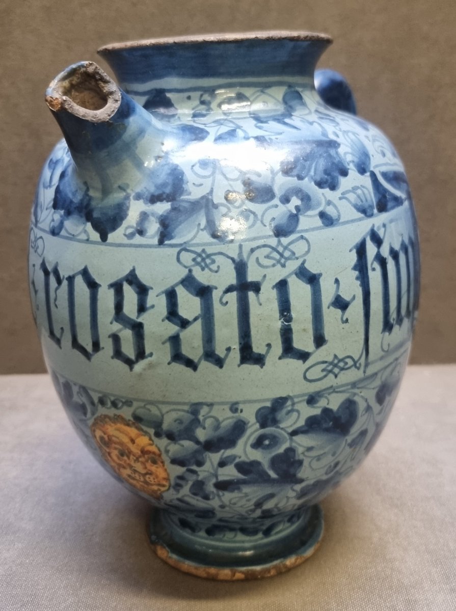 VASO DI FARMACIA IN MAIOLICA DIPINTA - ROMA, prima metà dell'600