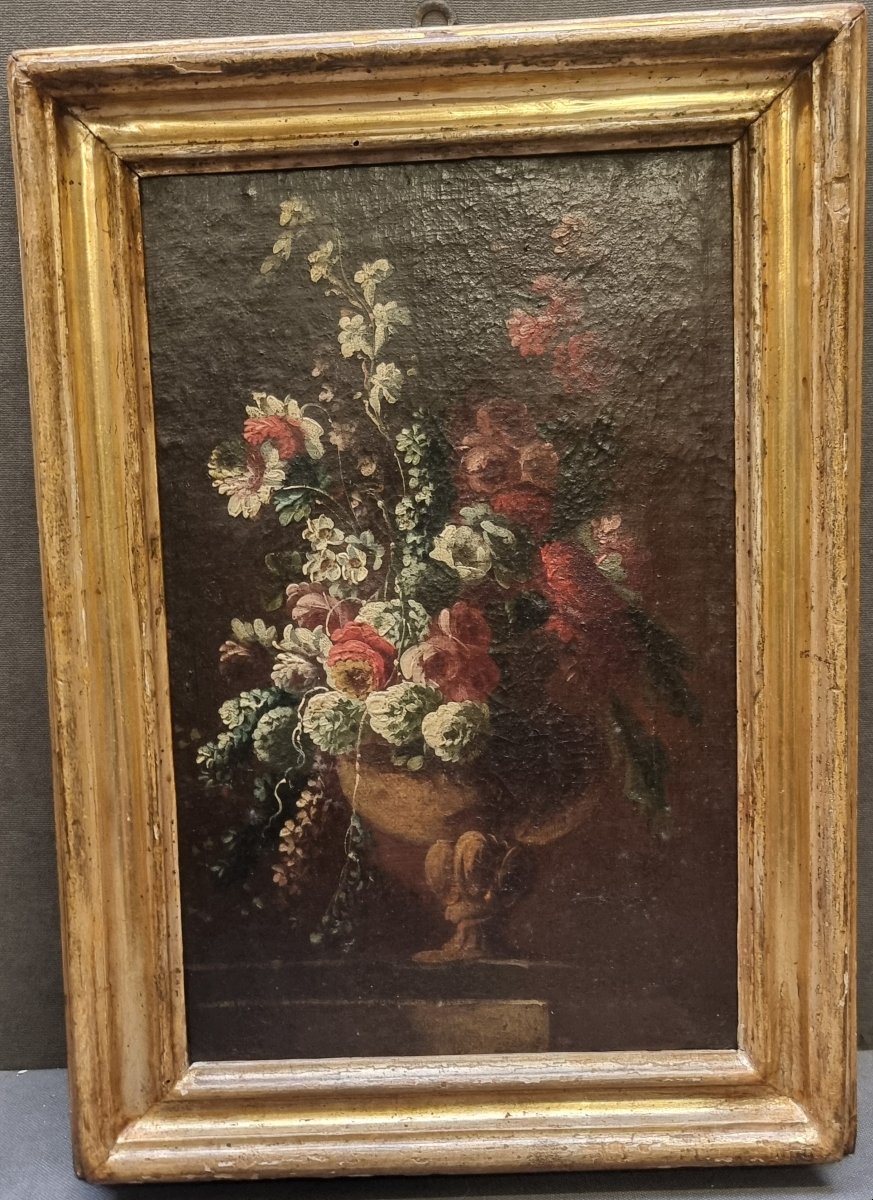 QUADRO NATURA MORTA - OLIO SU TELA - Primi dell' 700 con cornice coeva