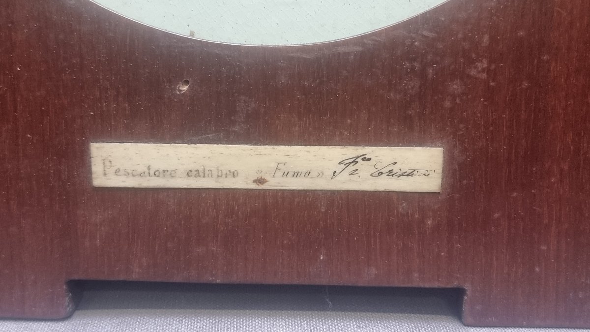 PIATTO IN PORCELLANA DIPINTA - S.C. RICHARD - PESCATORE CALABRO- F. CRISTINI - anni '30-photo-4