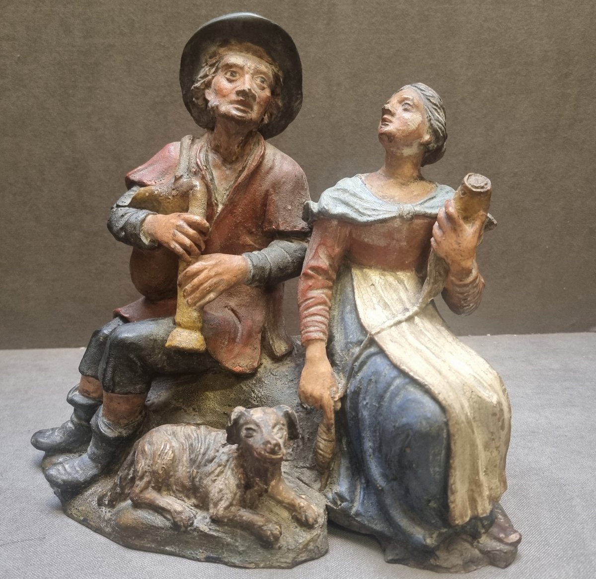 SCULTURA IN TERRACOTTA - SCENA POPOLARE - CENTRO ITALIA - Metà dell'800