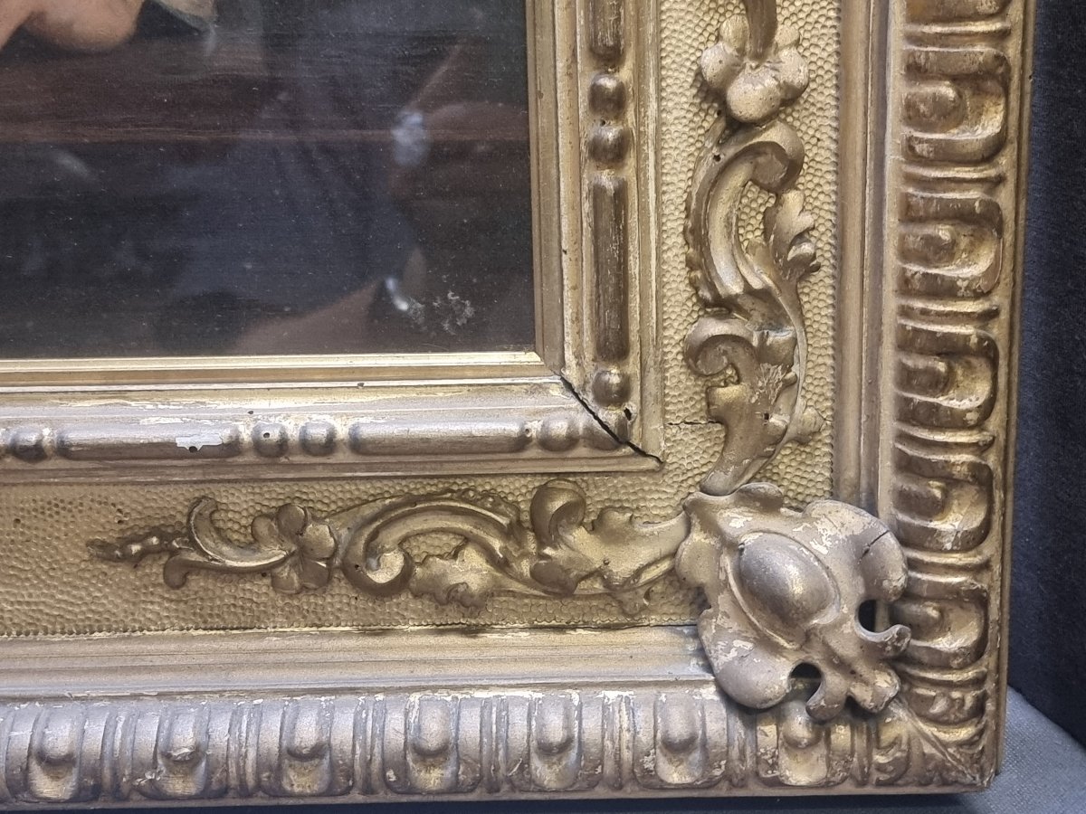 QUADRO OLIO SU TELA RAFFIGURANTE SCENA DI GENERE - JULES ZERMATI (1880-1920)-photo-4