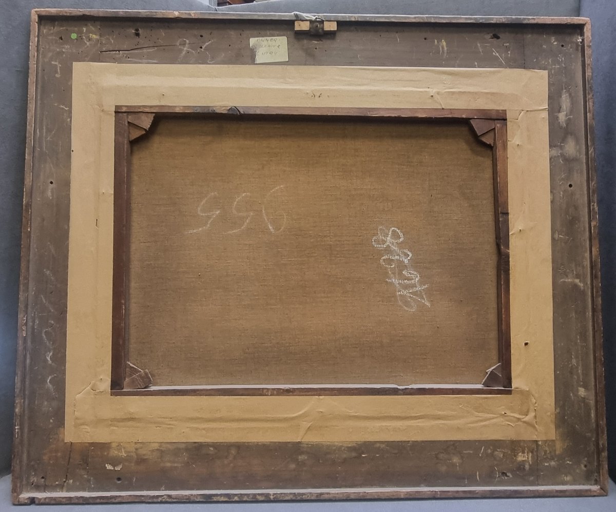 QUADRO OLIO SU TELA RAFFIGURANTE SCENA DI GENERE - JULES ZERMATI (1880-1920)-photo-2