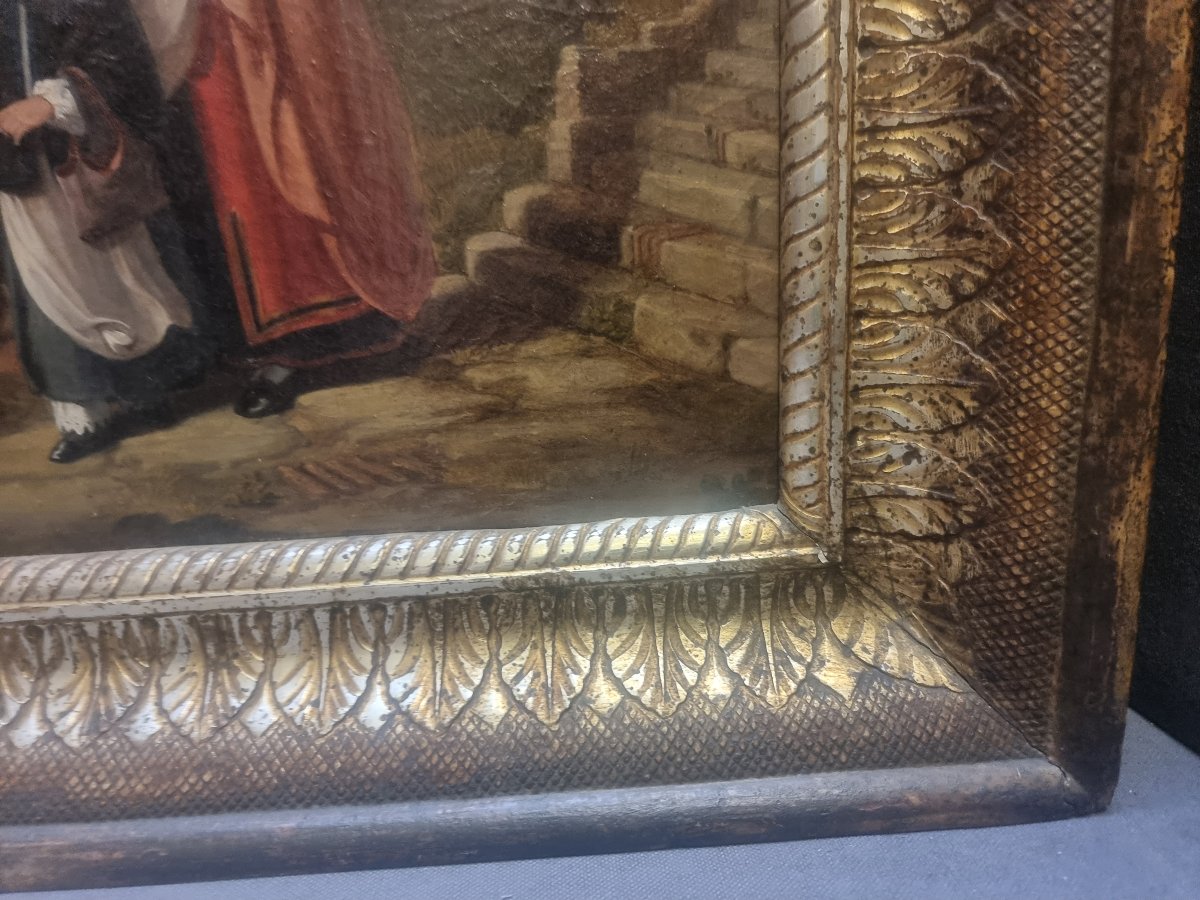 QUADRO OLIO SU TELA - SCENA DI GENERE - NAPOLI prima metà dell' 800-photo-4