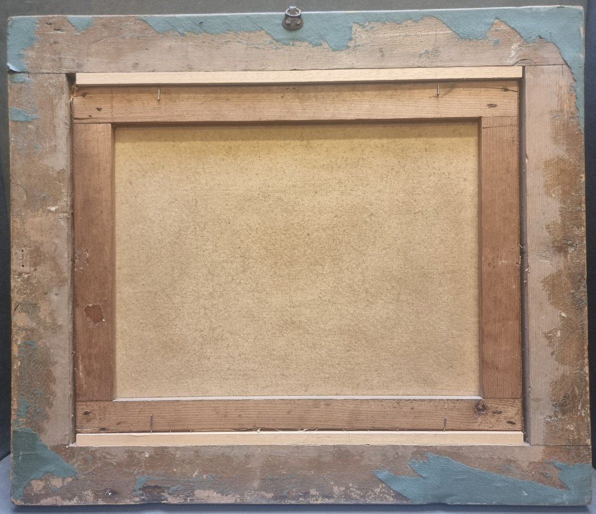 QUADRO OLIO SU TELA - SCENA DI GENERE - NAPOLI prima metà dell' 800-photo-1