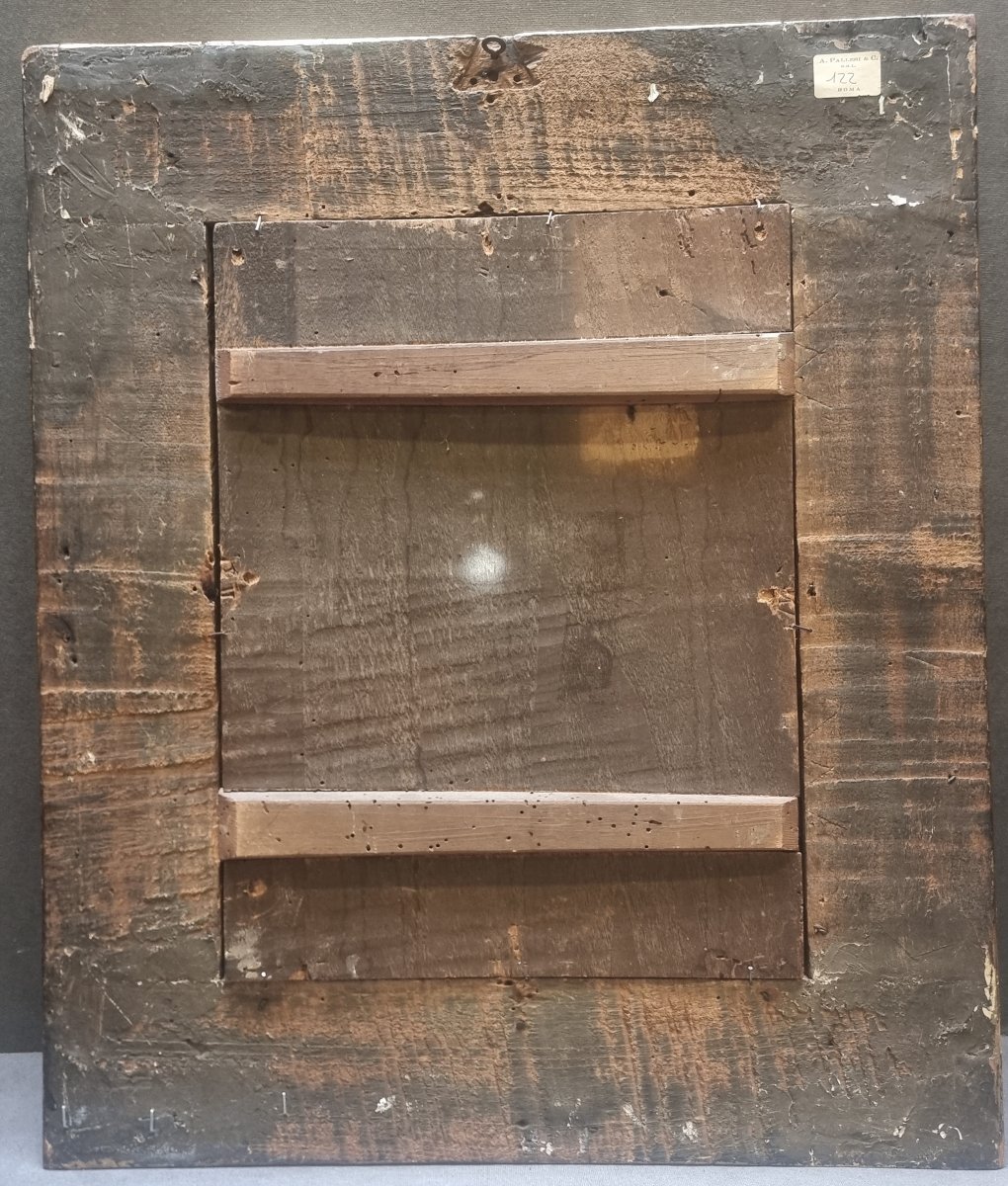 QUADRO OLIO SU TAVOLA - MADONNA CON BAMBINO - TOSCANA, prima metà dell'800-photo-3