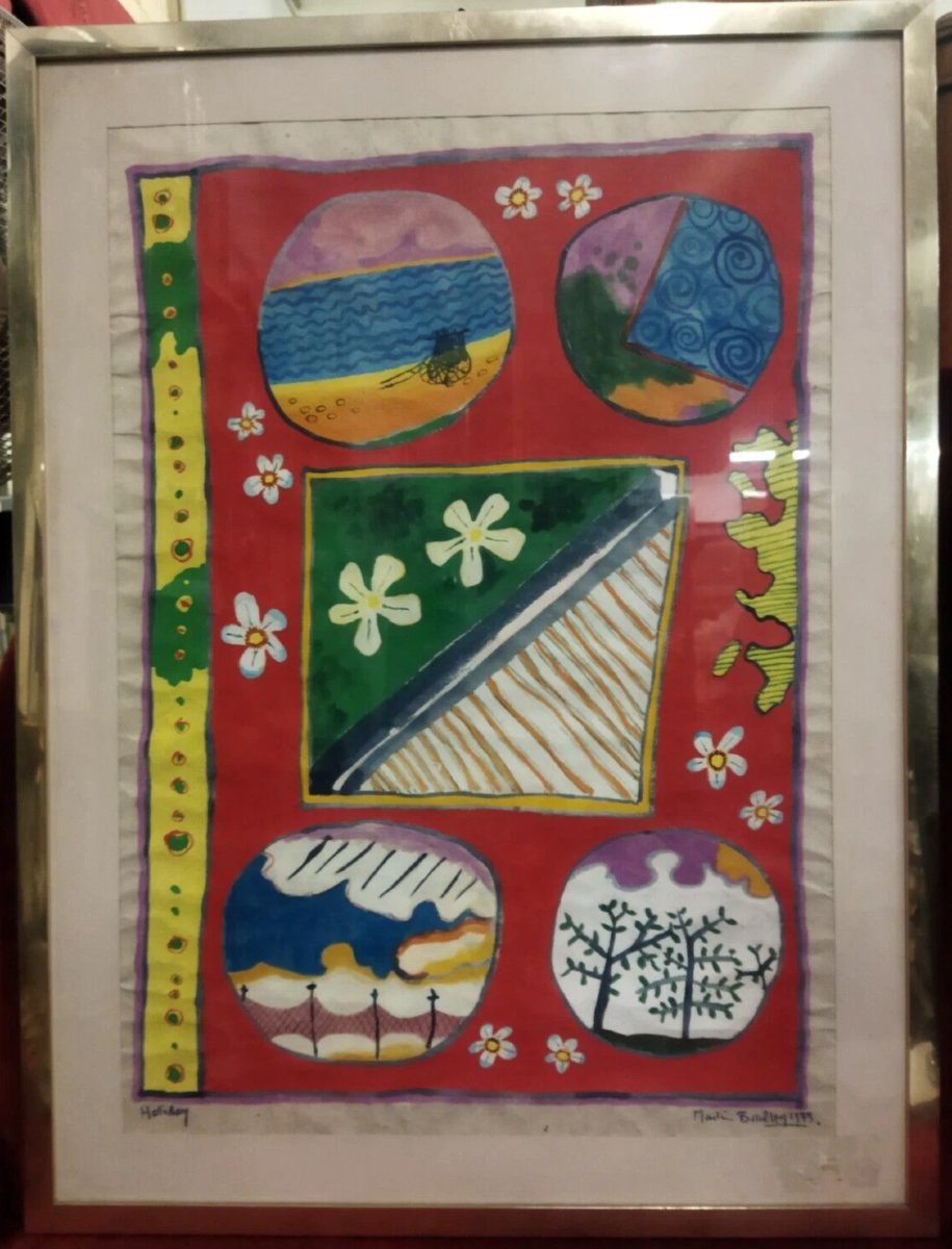 QUADRO - TECNICA MISTA  - HOLYDAY 1973 - MARTIN BRADLEY  (1931-2023)