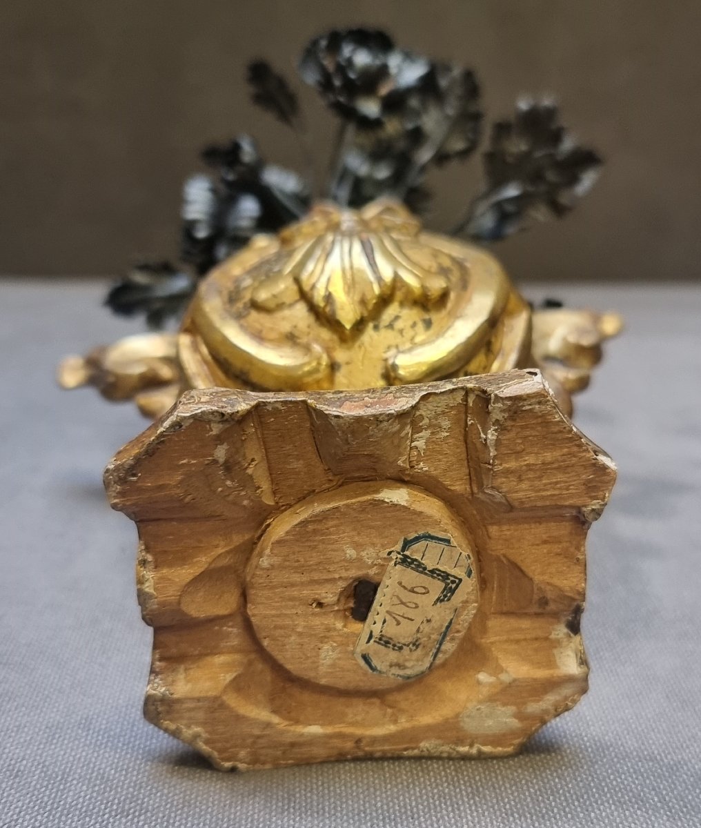 VASO IN LEGNO ARGENTATO A MECCA CON FIORI IN ARGENTO - SECONDA META DELL'700-photo-2