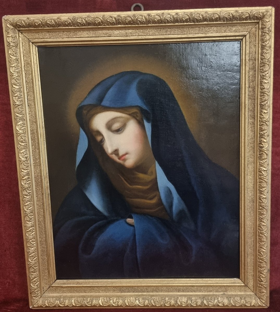 DIPINTO OLIO SU RAME - MADONNA DEL DITO - SCUOLA DI CARLO DOLCI - DELL'700