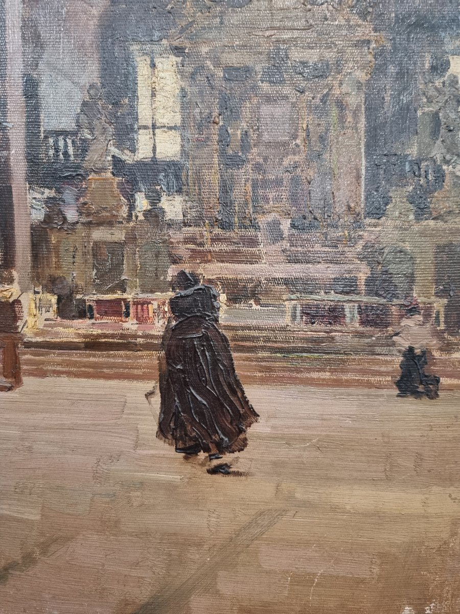 3 OLII DI GUSTAVO BACARISAS (1873-1971) - UNO SU CARTONE TELATO,DUE SU TAVOLETTA-photo-4