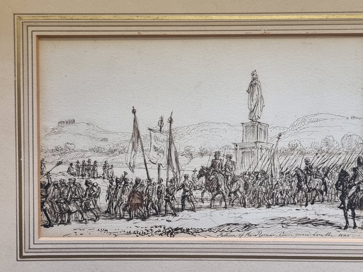 DISEGNO A CHINA - ARTHUR JOHN STRUTT (1819-1888) - ROMA PONTE MILVIO 1848-photo-3