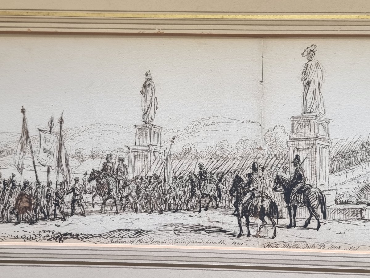DISEGNO A CHINA - ARTHUR JOHN STRUTT (1819-1888) - ROMA PONTE MILVIO 1848-photo-4