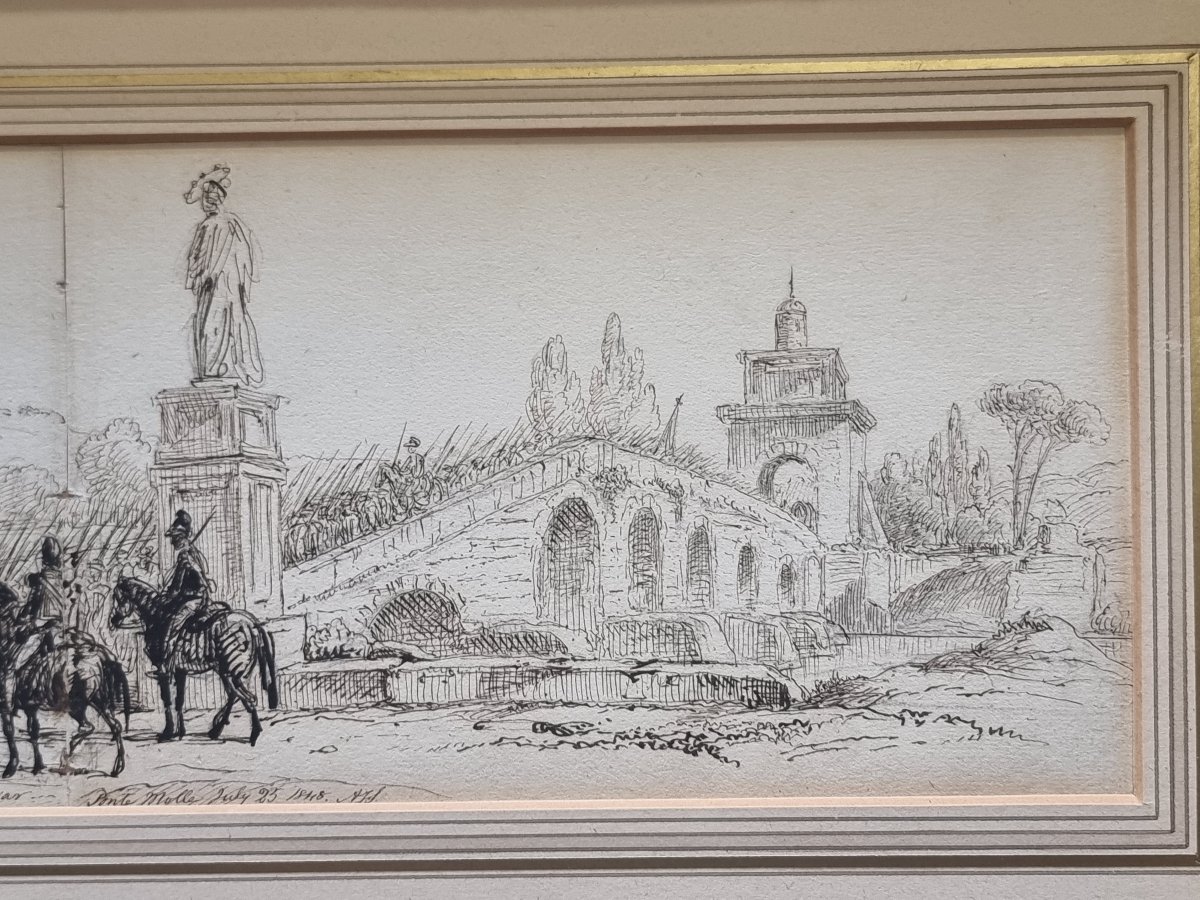 DISEGNO A CHINA - ARTHUR JOHN STRUTT (1819-1888) - ROMA PONTE MILVIO 1848-photo-1