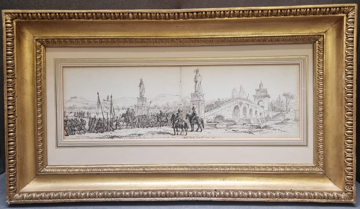 DISEGNO A CHINA - ARTHUR JOHN STRUTT (1819-1888) - ROMA PONTE MILVIO 1848