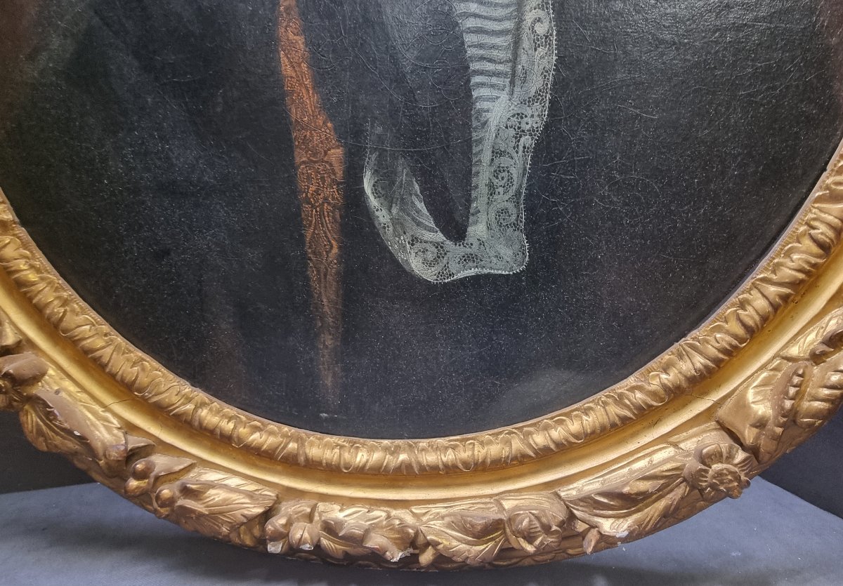 OLIO SU TELA - RITRATTO DONNA - FRANCIA, prima metà XVIII secolo-photo-4