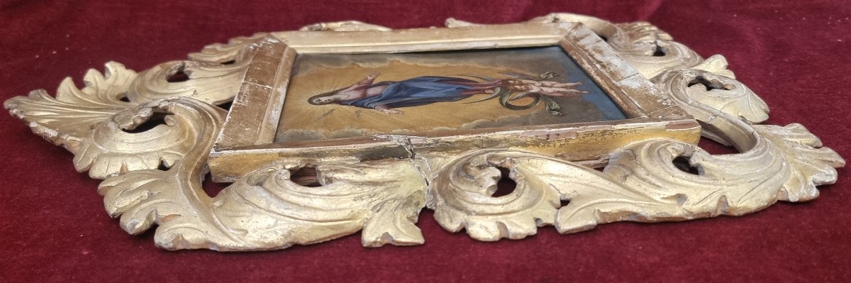 OLIO SU RAME RAFFIGURANTE MADONNA - ITALIA dell'700-photo-3