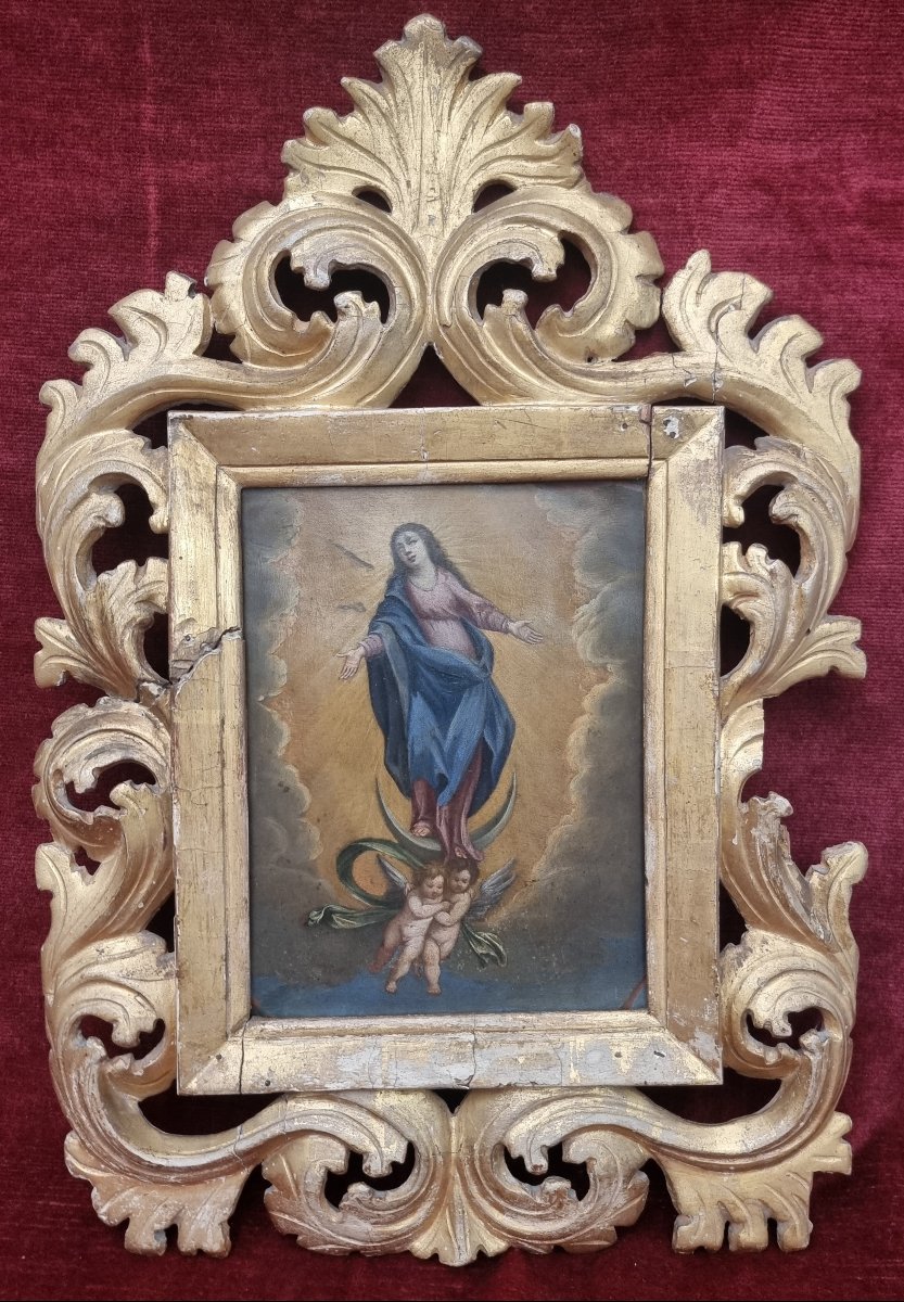 OLIO SU RAME RAFFIGURANTE MADONNA - ITALIA dell'700
