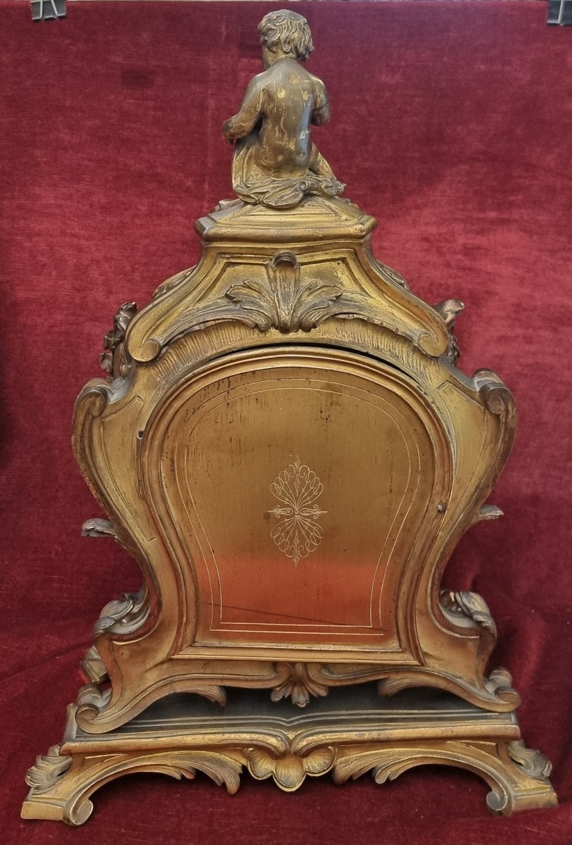 OROLOGIO DA TAVOLO IN BRONZO DORATO - FRANCIA, metà '800, NAPOLEONE III - PROSPER ROUSSEL-photo-4